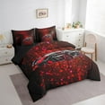 thumbnail image 3 of Feelyou Sports Car Lover Bedding Comforter Set 7 Pieces for Boy, Red Honeycomb Abstract Full Bedding Set, Racing Car Theme Reversible Fitted Sheet Flat Sheet, Super Cozy Room Decor, 3 of 8