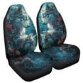 thumbnail image 2 of POLERO Romantic Wolf Floral Print Car Seat Covers 2 Piece Set Front Seat Protector Case for Mens Anti-Slip Waterproof Cars Cushion Covers Fit Most Vehicle/Cars/Sedan/Truck, 2 of 7