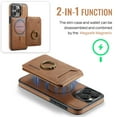 thumbnail image 2 of Dteck Detachable RFID Wallet Case for iPhone 14,Magnetic Leather 2 in 1 Removable Compatible with MagSafe Case Card Slots Wallet Ring Stand Shockproof Rubber Cover,Brown, 2 of 10