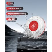 CallToU Wireless Calling System, 10 Waterproof Call Buttons with Display Receiver, Caregiver Pager for Clinic, Nursing Home, Restaurant