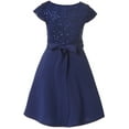thumbnail image 2 of Big Girls Cap Sleeve Sequin Rhinestones Christmas Party Flower Girl Dress USA Royal 14 (2J1KS97), 2 of 4