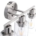 thumbnail image 4 of Revtronic 3-Light Brushed Nickel Bathroom Vanity Light Sconces with Clear Glass Shades, 4 of 6