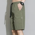 thumbnail image 5 of Mens Hiking Cargo Shorts Lightweight Quick Dry Drawstring Shorts Summer Beach Short Pants with Pockets, 5 of 6