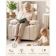 thumbnail image 5 of LAZZO Nursery Recliner Chair, 360° Swivel Rocking Glider with Adjustable Headrest, Armrests, Footrest, Cup Holder and Lumbar Pillow, Beige, 5 of 10