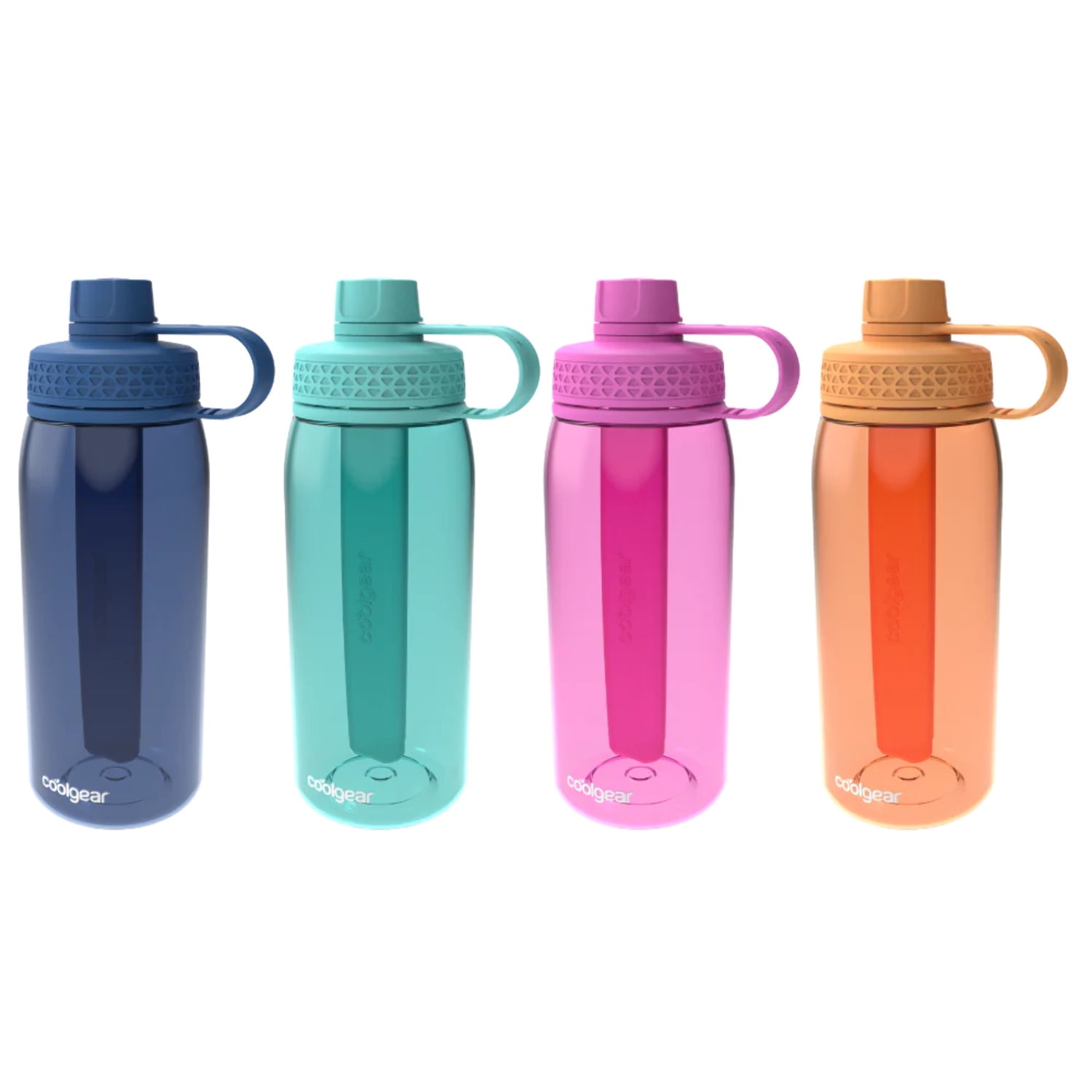 COOL GEAR 3-Pack 32 oz Essence Sipper Water Bottle with Wide Mouth & Flip  Up Design | Double-Wall Insulation and Carry Loop For Easy On-The-Go Use 