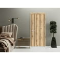 thumbnail image 3 of Modern Wood Interior Door with Hardware | Planum 0016 Oak | Single Panel Frame Trims | Bathroom Bedroom Sturdy Doors-30" x 96", 3 of 6
