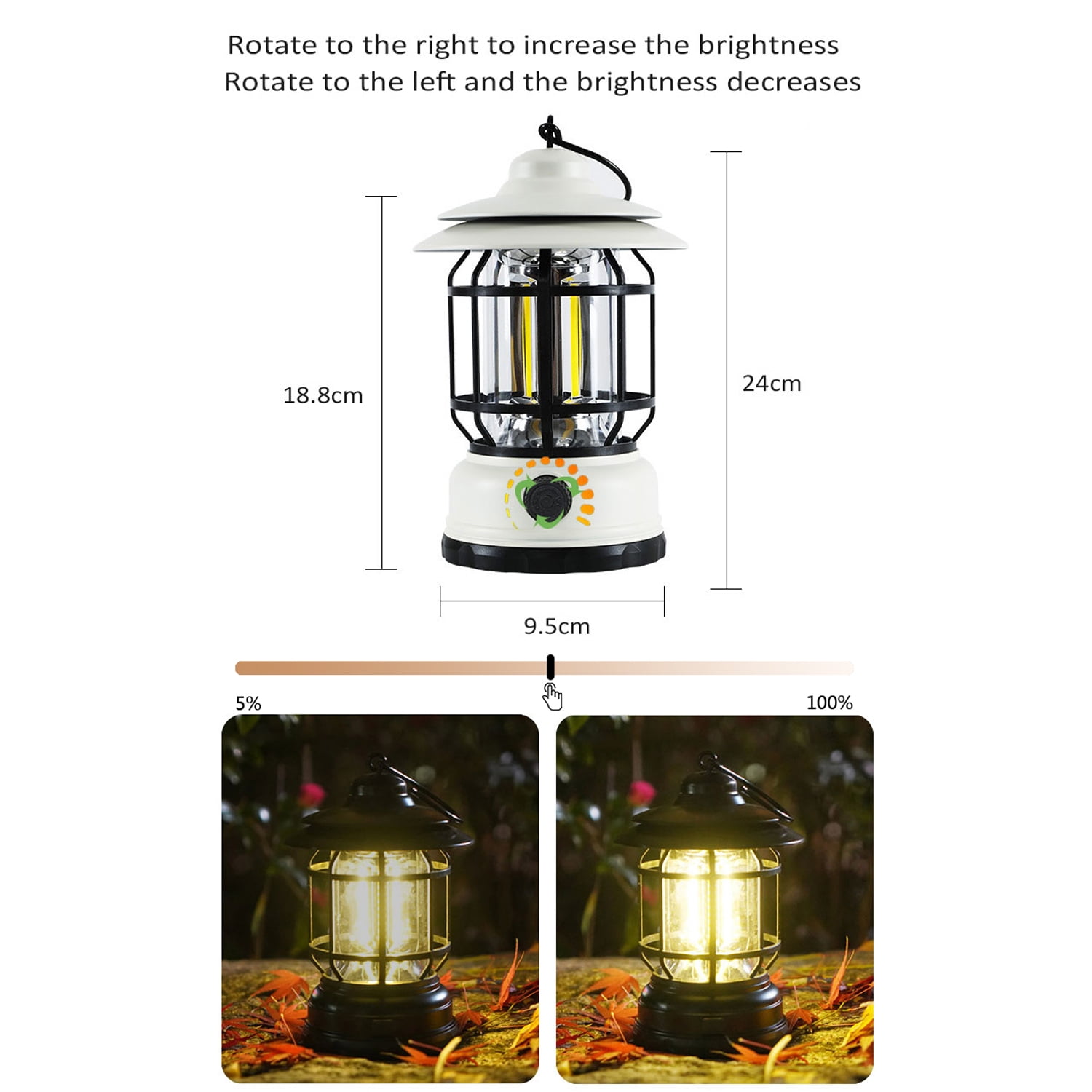 Camping Lanternes Vintage Camping Lamp DQ-308, USB Hanging camping lamp,  Portable camping lamp with three light modes, Dimmable Hiking Tent light,  Led Rechargeable camping light, 10000mah Outdoor camping light