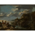 thumbnail image 3 of Salvator Rosa 18x14 Black Modern Framed Museum Art Print Titled - Bandits on a Rocky Coast (1655-60), 3 of 5