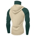 thumbnail image 5 of Men's UPF 50+ Hooded Sun Shirt, Lightweight Long Sleeve Fishing Shirt with Hood, Quick-Dry Rash Guard Sun Protective Shirt for Hiking, Beach, and Outdoor Activities Beige L, 5 of 5