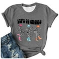 thumbnail image 3 of T-shirt Graphique d'Halloween pour Femme à Manches Courtes, Décontracté et Confortable, pour Fête d'Automne, Tenue Quotidienne, Haut Imprimé, 3 of 3