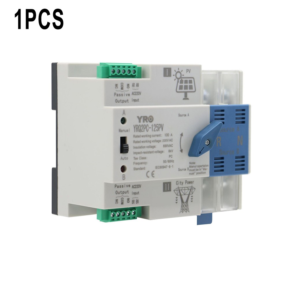 2P125A Solar/PV Dual Power Automatic Transfer Switch Generator Changeover Switch