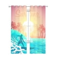 thumbnail image 4 of Surfing Waves Sunset Coconut Trees Tulle Drapes Living Room Bedroom Sheer Window Curtains Kitchen Balcony Modern Voile Curtains, 4 of 7