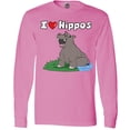 thumbnail image 3 of Inktastic I Love Hippos Long Sleeve T-Shirt, 3 of 5