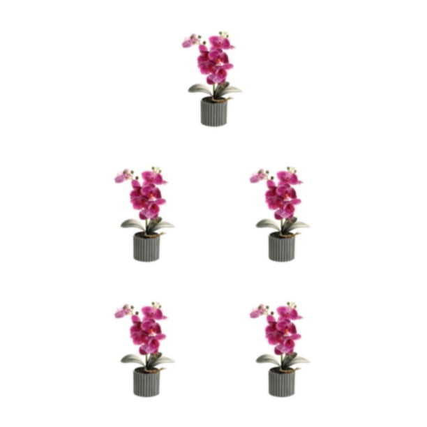 Orquídea artificial Matsuzay Bonsái Potted Phalaenopsis Púrpura 8 Flores