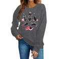 thumbnail image 4 of Womens Valentine's Sweatshirt Cute Candy Couple Love Heart Print Long Sleeve Pullover Tops Valentine's Day Gifts Lover Loose Fit Clothes Shirts, 4 of 7