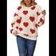 thumbnail image 1 of Sudadera Holgada de Larga con Cuello Redondo y Estampado de Corazón de Peluche para Mujer, para Otoño e Invierno. Corazón de Amor Rojo XL, 1 of 8