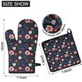 thumbnail image 6 of Pioneer Flower Floral Print Pattern Kitchen Oven Mitt and Pot Holder Sets 2 Pcs for Baking, Cooking and Grilling, Heat Resistant Up To 392 °F, 6 of 7