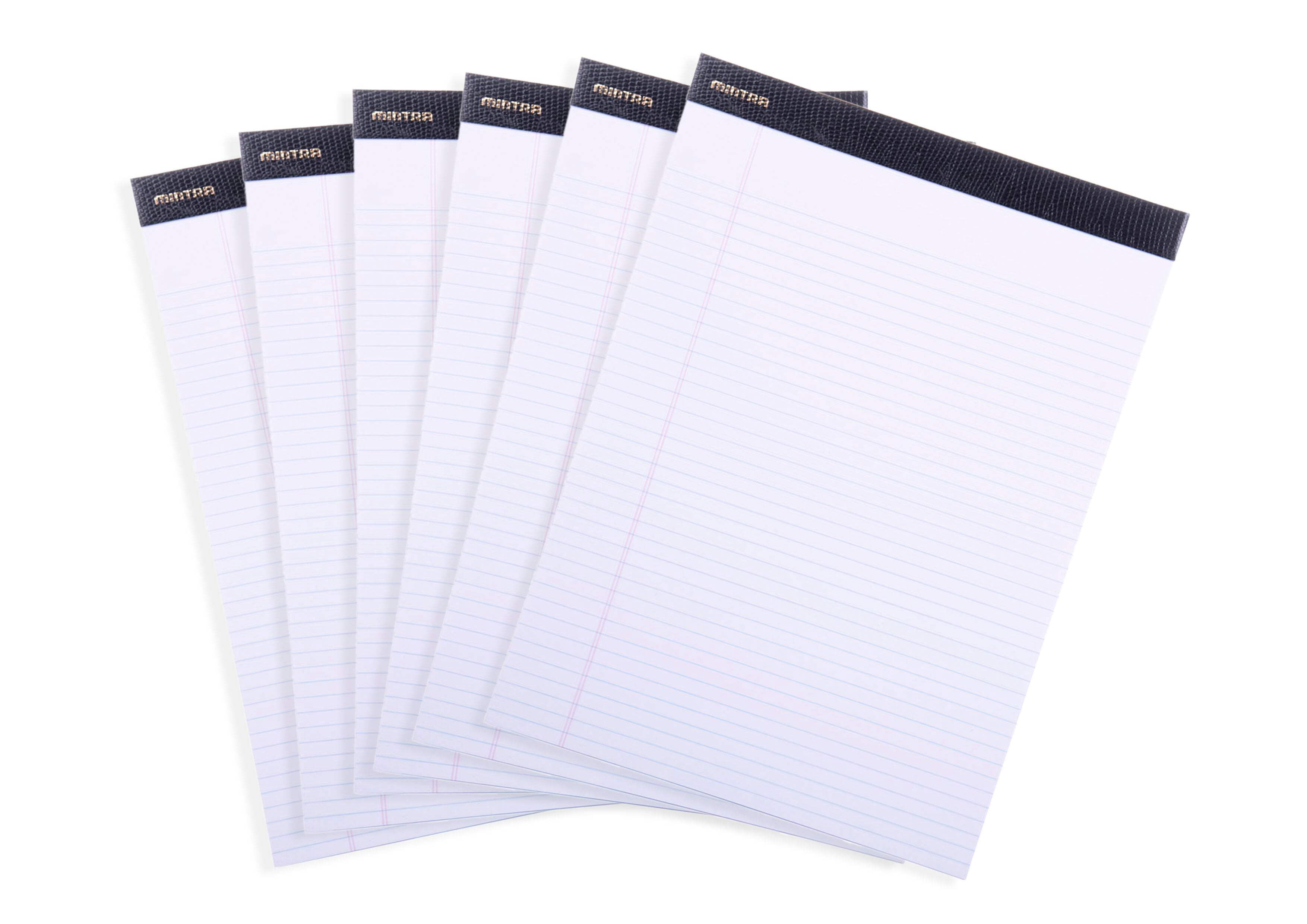 Mintra White Premium Legal Pads, Writing Pads -  6 Pack (05772) - 8.5in x 11in, 50 Sheets, Heavyweight Paper