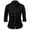 Black, variant on Men's Long Sleeve Washed Denim Shirt Jacket Lapel Collar Single Chest Pocket Button Down Casual Work Shacket Outerwear Dark Blue S