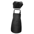 thumbnail image 4 of Delantal de chef para niños, conjunto de gorro de chef con correa ajustable para el cuello, delantal de chef para pintar y jardinería. Negro L, 4 of 7