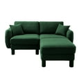 thumbnail image 6 of Newest Boucle Fabric Sectional 2-seater Loveseat Sofa Couch,Distinctive Shell-shaped Armrests,Removable Ottoman,Cylindrical Legs Wrapped,Self-fabric,Green Color, 6 of 17