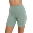 thumbnail image 1 of WLJ Women Solid Color Mesh Splicing High Waist Hip Lifting Yoga Shorts, 1 of 6