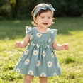 thumbnail image 2 of MEZZALL Girls Summer Flower Print Sleeveless Dress With Bow Tie And Headband Reversible Floral For Toddler And Baby O-Neck Fashionable Dresses, 2 of 8