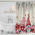 thumbnail image 3 of Valentine's Gnomes Shower Curtain, Waterproof Shower Curtains for Bathroom, Weeping Eucalyptus Pink Red Love Heart Rustic Washable Bathtub Curtain Set Bath Decor with 12 Hooks Extra Long 72"x96", 3 of 8