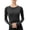 Black, variant on GJSYRH Seamless Workout Shirts for Women Long Sleeve Yoga Tops Sports Running Shirt Breathable Athletic Top Slim Fit