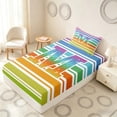 thumbnail image 5 of Manfei Rainbow Stripe Monogram Twin Sheets, Glitter Letter M Bedding, Multicolor White, Polka Dots Reversible 3 Pieces1 Flat Sheet + 1 Fitted Sheet + 1 Pillowcase, 5 of 6