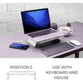 thumbnail image 4 of Function101 Elevate Laptop Stand, Portable Adjustable Ultra-Slim Stand for 13"–15" MacBook and iPad, 4 Positions, Ergonomic Design with Heat Dissipation, Durable Plastic with White Pebble PU Finish, 4 of 6