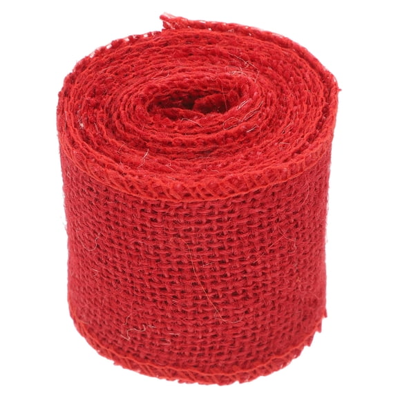 IFANLANDOR 1Pack Christmas Decoration Ribbon Red 78.7in x 2.4in Jute Crafts Wraps