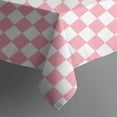 thumbnail image 5 of Pink and White Checkerboard Pattern Square Tablecloth,Waterproof Square Table Cover,Wipeable Spillproof Washable Table Cover for Home Kitchen Party Decor 52"x52"(132x132cm), 5 of 6