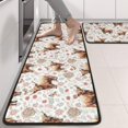 thumbnail image 2 of Kitchen Rugs Sets Of 2,White Highland Cow Flower Butterfly Pattern Anti Fatigue Kitchen Mat Rugs Non Slip Washable,Decorative Kitchen Floor Mats for Kitchen,Sink,Laundry,17"x47"+17"x47", 2 of 5