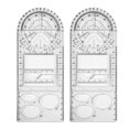 thumbnail image 1 of CAROOTU Multifunctional Geometric Ruler Geometric Drawing Template Measuring Tool For School Office Supplies, 1 of 6
