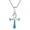 Blue turquoise, variant on Egyptian Ankh Ribbon Knot Blue Turquoise Sterling Silver Necklace for Female Adult