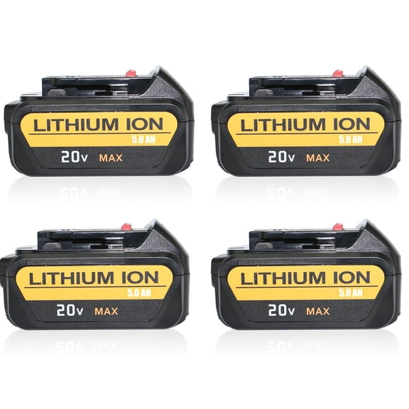 4 Packs Replacement for Dewalt 20V Battery 5.0Ah, Compatible with Dewalt 20V Max Tools, High-Capacity Li-ion Battery with Overcharge Protection