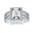 thumbnail image 3 of Bling Jewelry Womens Art Deco 3CT Rectangle CZ Emerald Cut Halo Engagement Ring, 3 of 6