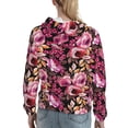 thumbnail image 7 of Uemuo Rose Flowers Pattern Women's Hoodie with Eye-catching Drawstrings- Casual Pullover Hoodie with Kangaroo Pocket, Stylish Hooded Sweatshirt-XX-Large, 7 of 7