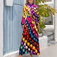 thumbnail image 4 of Mardi Gras Beads Dress Modern Art Print Party Maxi Dress Korean Fashion Boho Beach Long Dresses High Waist Printed Clothing, 4 of 5