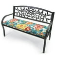 thumbnail image 4 of Jordan Manufacturing 48" x 18" Sun River Sky Multicolor Floral Rectangular Outdoor Settee Swing Bench Cushion with Ties, 4 of 13