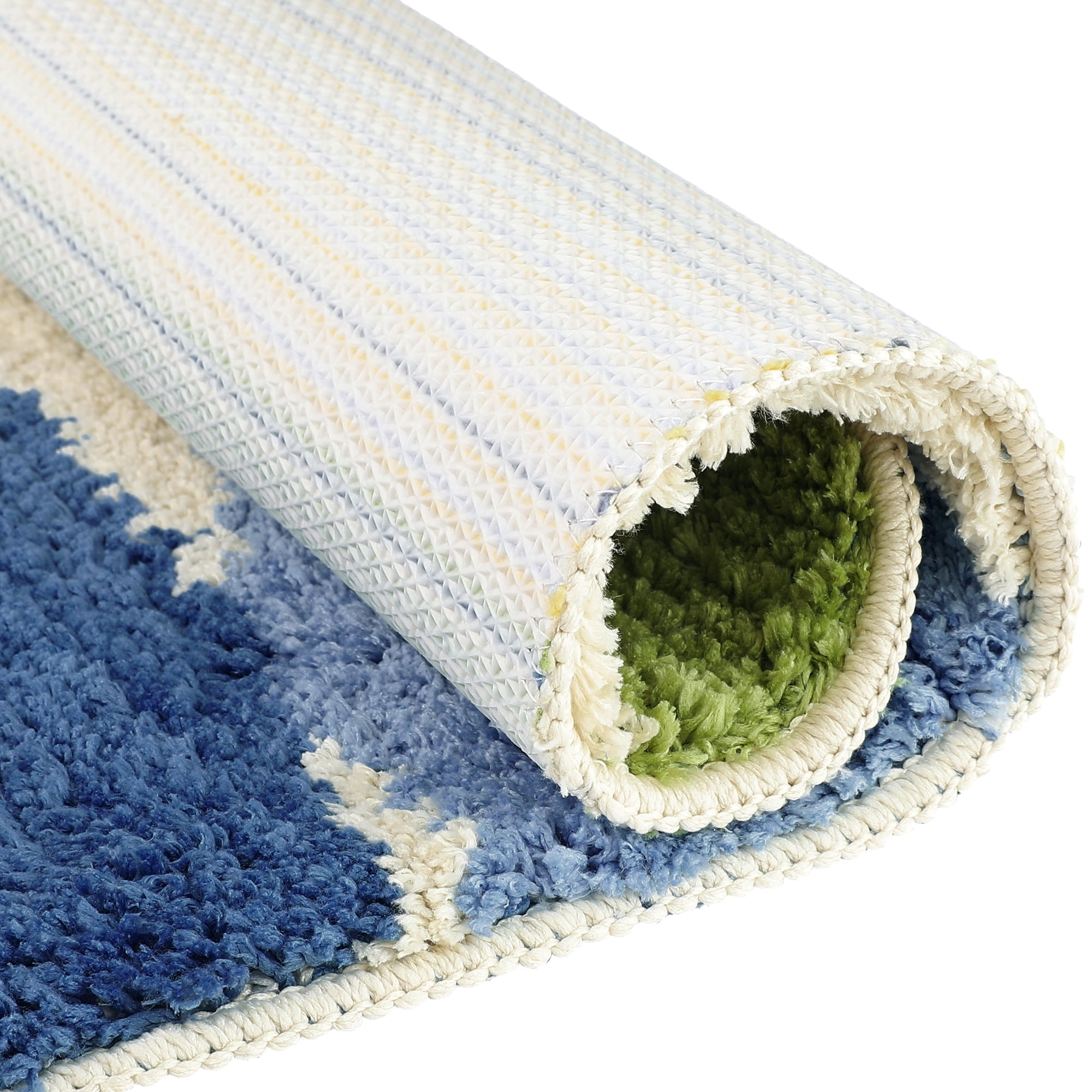 Unique Bargains 2 Pcs Printing Non-Slip Bathroom Mats Soft Plush Fluffy Bath Rugs Leaves-3 16" x 24"
