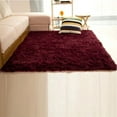 thumbnail image 4 of Plush Carpets Living Room Decoration, Home Soft Shaggy Lounge Rugs, Fluffy Children's Play Mat Bedside Floor Mats, 47.2" x 63", Wine Red, 4 of 4