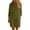 Army Green, variant on Women's Collared Button Front Shirt Dress Casual Loose Cotton 3/4 Sleeve Tunic Summer Dress with Pockets White XL