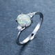 thumbnail image 2 of Luxurious White Opal Engagement Ring - Classic Oval Crystal Wedding Band for Women, 2 of 5