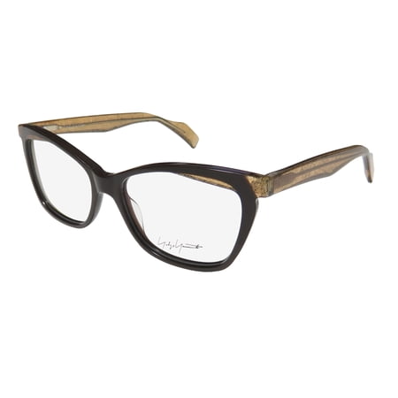 NEW YOHJI YAMAMOTO YY1033 WOMENS/LADIES CAT EYE FULL-RIM BROWN GORGEOUS CAT EYE SOPHISTICATED FRAME DEMO LENSES 54-16-145 EYEGLASSES/EYEGLASS FRAME