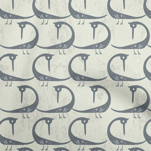 oneOone Polyester Spandex Light Yellow Fabric Abstract Bird Sewing Fabric By The Yard Printed Diy Clothing Sewing Supplies 56 Inch Wide-TQ