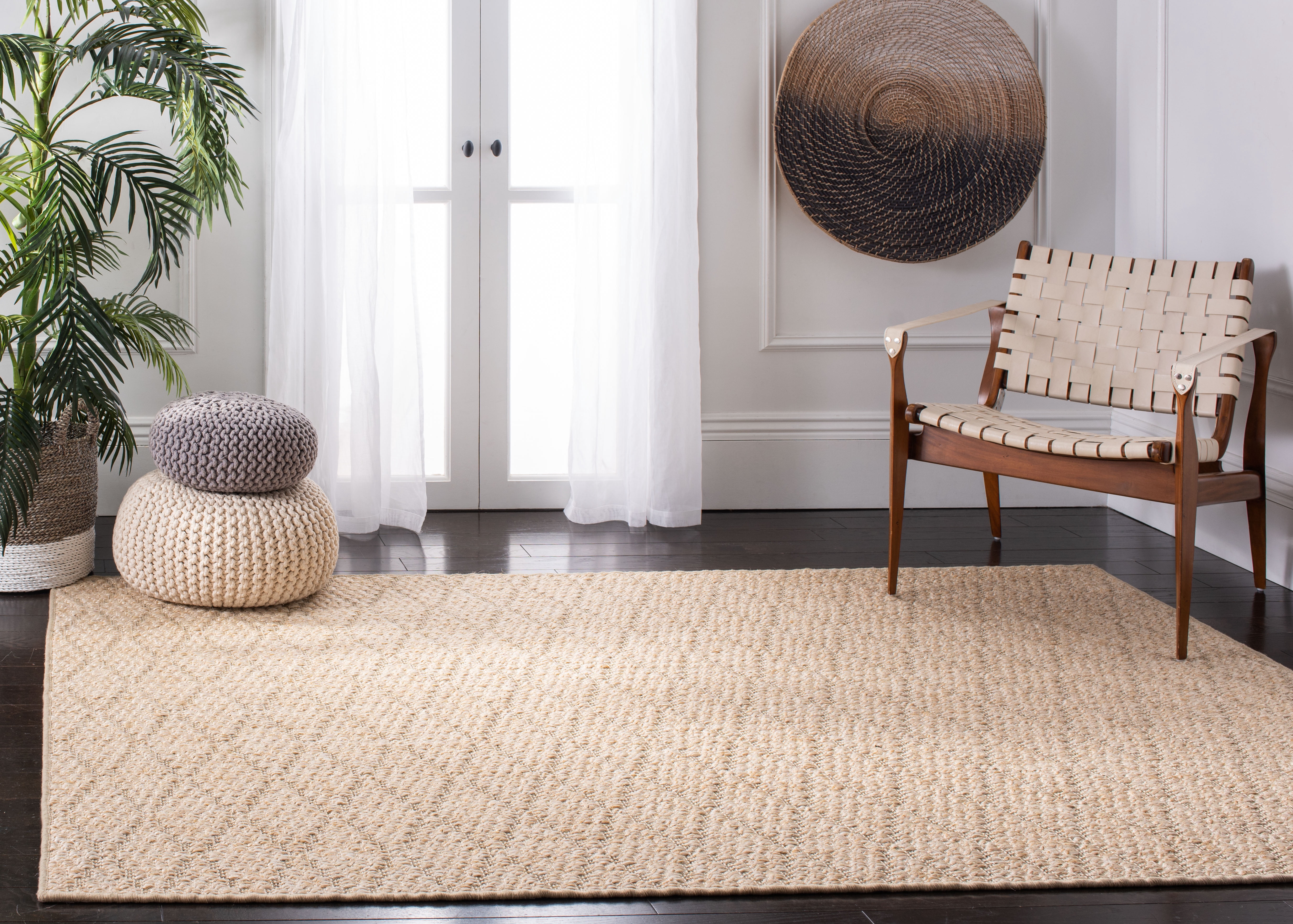 SAFAVIEH Palm Beach Bairre Geometric Area Rug, Beige, 9' x 12'