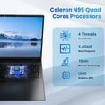 thumbnail image 5 of Golzer 17.6 Inch Laptop 16GB RAM 640GB Storage, Windows 11 Business Computer, 4-Core Intel N95, 100% sRGB FHD Display, WiFi 6, Backlit Keyboard, 7000mAh Fast-Charging, 1yr Office 365 Free, 5 of 9