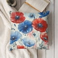 thumbnail image 3 of SHANXI Pillow Covers , America Patriotic Red Blue Poppy Flower Decorative Pillowcase, Sofa Cushion Case Couch Porch Patio Bed Home Decor 12x12in, 3 of 5